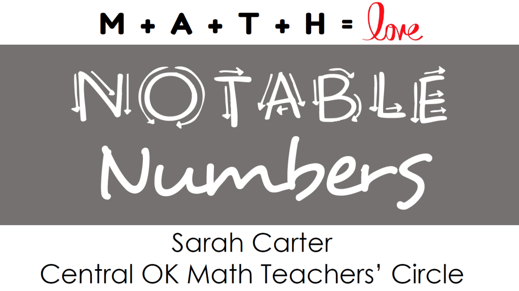 notable numbers math teachers circle