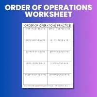 order of operations worksheet