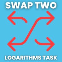swap two logarithms task with arrows