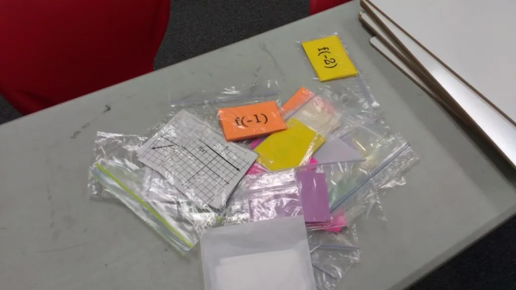 ziplock bags of cards for evaluating functions activity war card game 