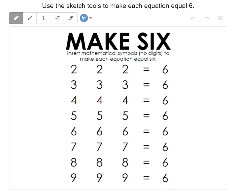 Make Six Puzzle - Number Challenge