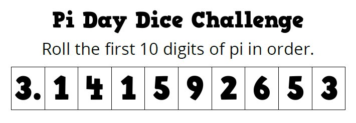 pi day dice challenge activity