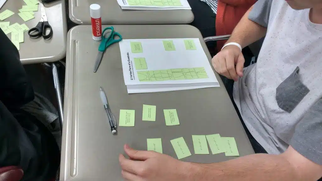 vertex form of a quadratic card sort activity algebra 2 math transformations