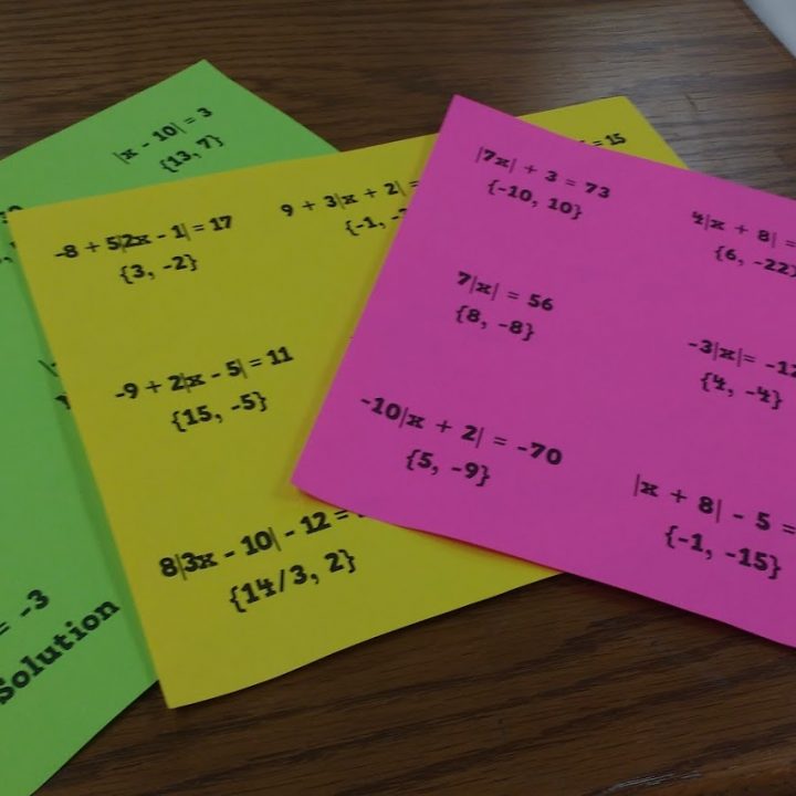 absolute value equations leveled activity.