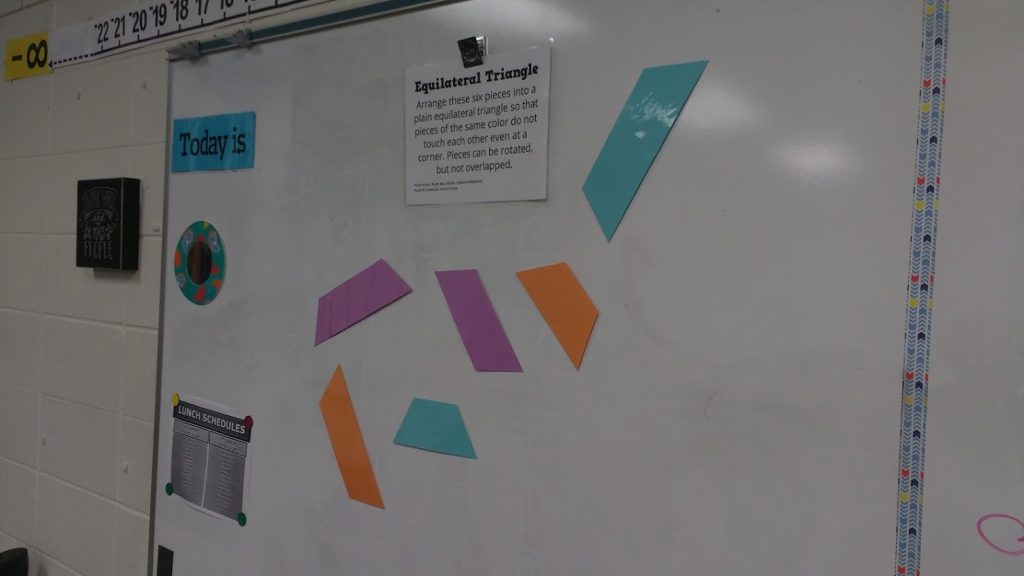 Equilateral Triangle Puzzle on Dry Erase Board