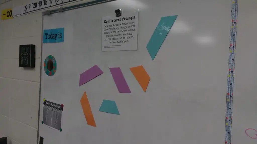 Equilateral Triangle Puzzle on Dry Erase Board