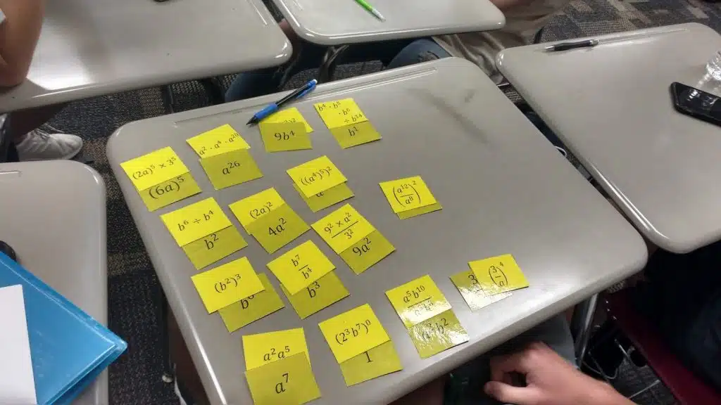 exponent rules card sort and karuta game