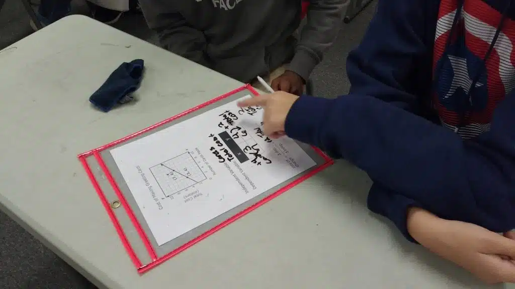 finding rate of change from a graph hole punch activity