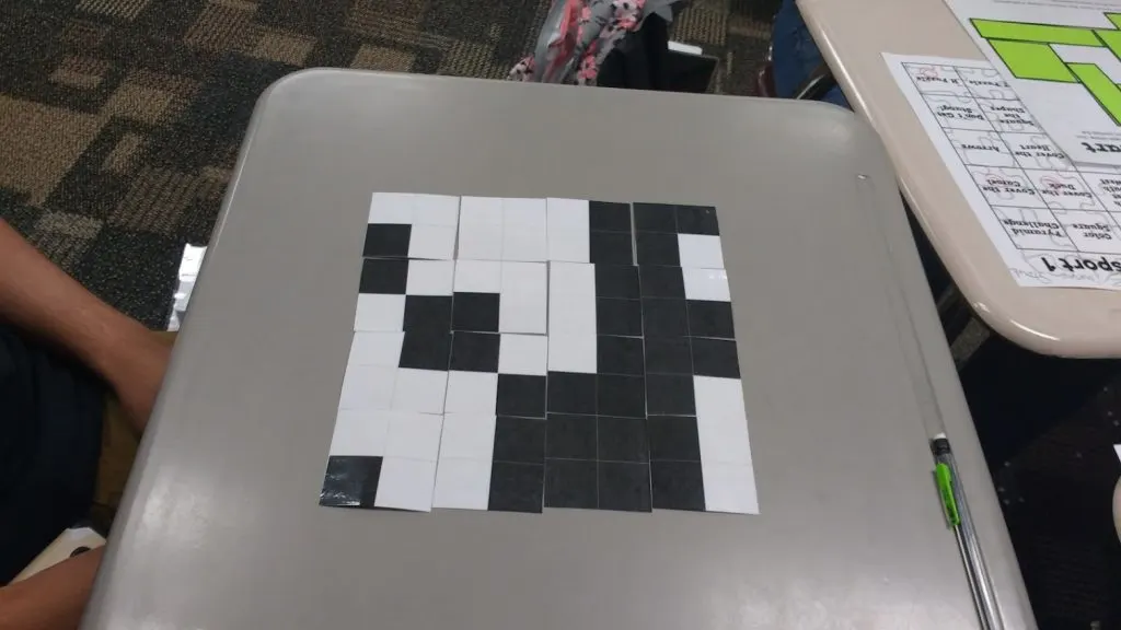 Student solution to panda square puzzle 