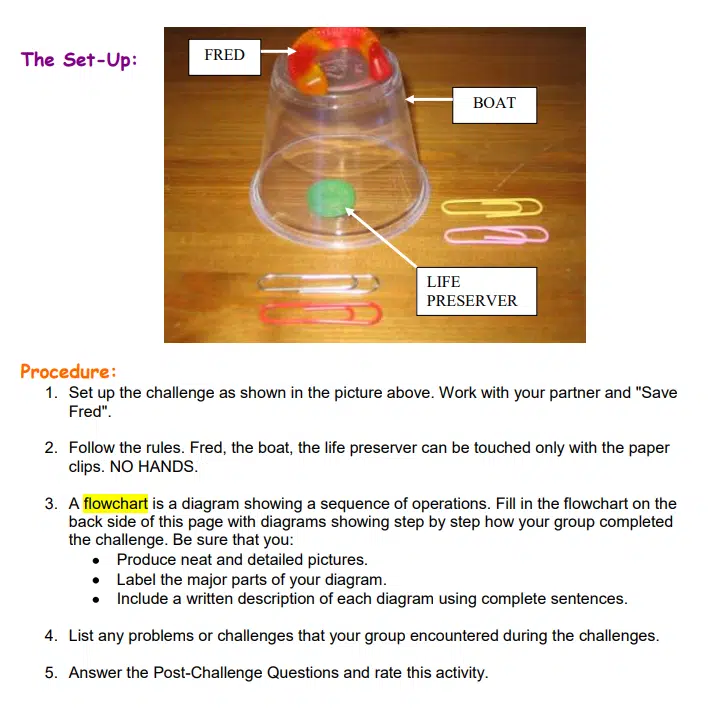 Save Fred Activity for First Week of School 