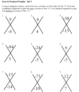 X Puzzles Factoring Review Game | Math = Love