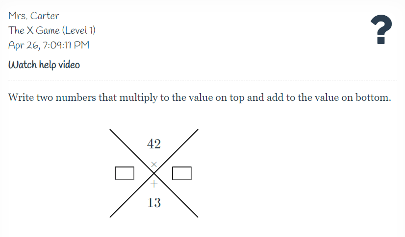 x puzzles review game to introduce factoring quadratics sum product puzzles
