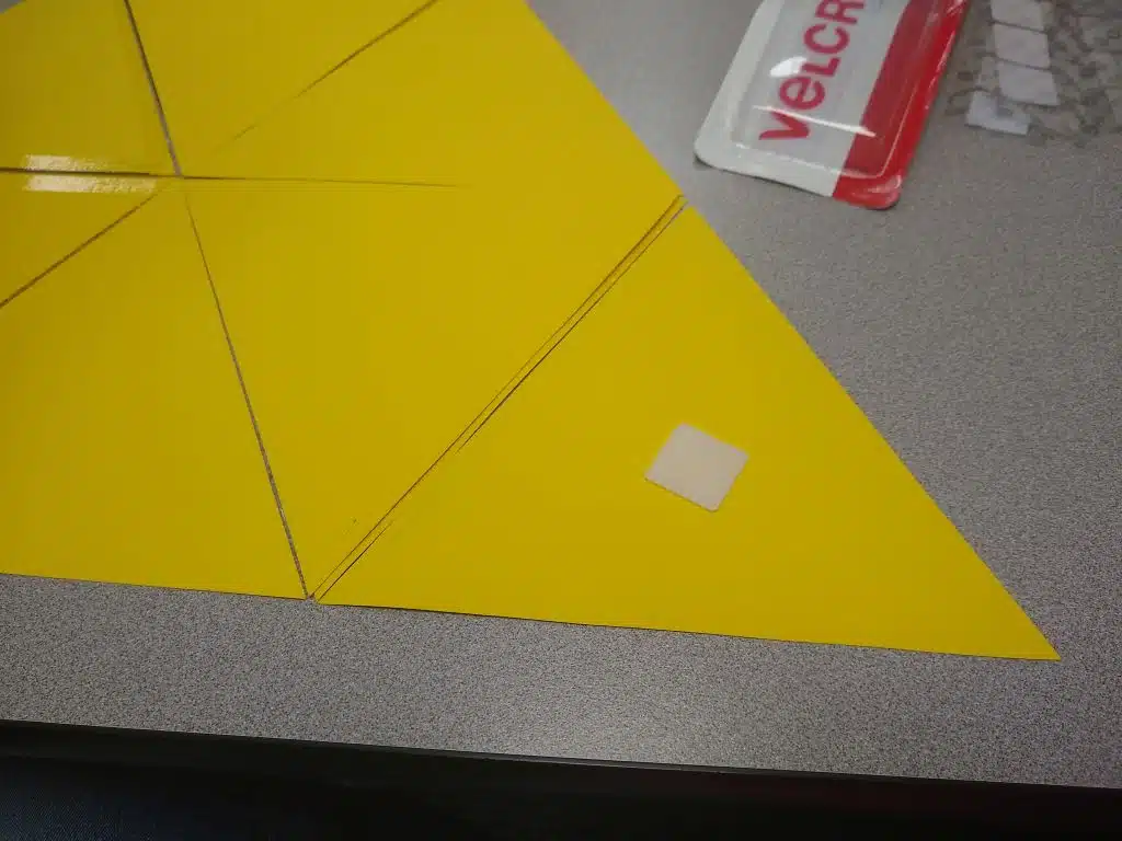 velcro dots on giant hexaflexagon. 