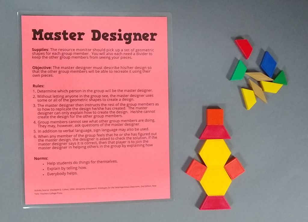 Master Designer activity for first week of school 
