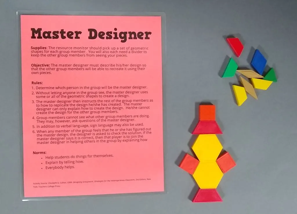 Master Designer activity for first week of school 