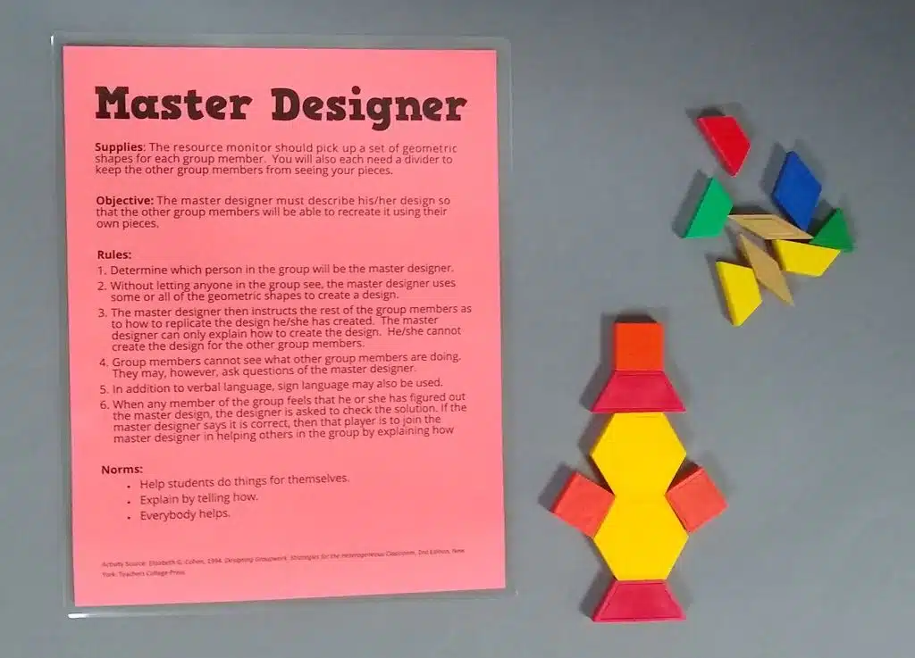 Master Designer activity for first week of school 