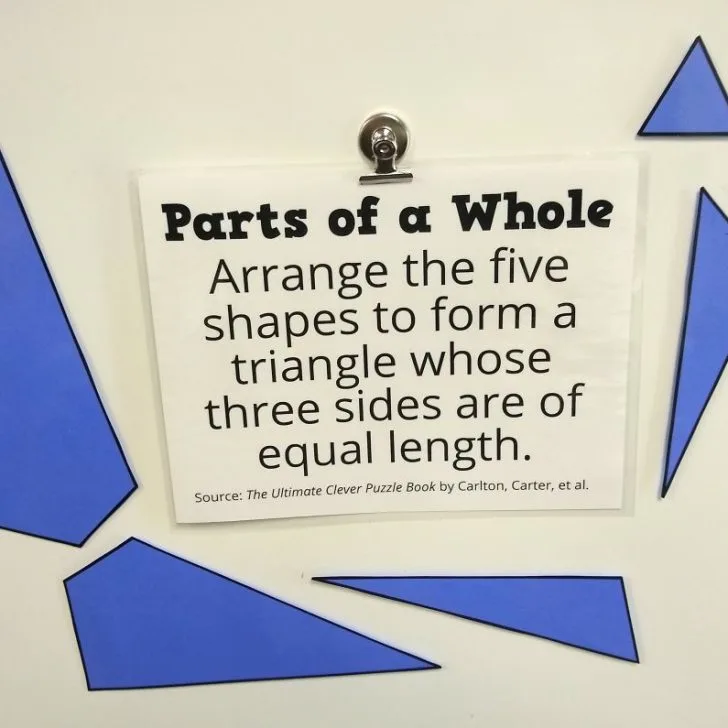 Parts of a Whole Equilateral Triangle Puzzle.