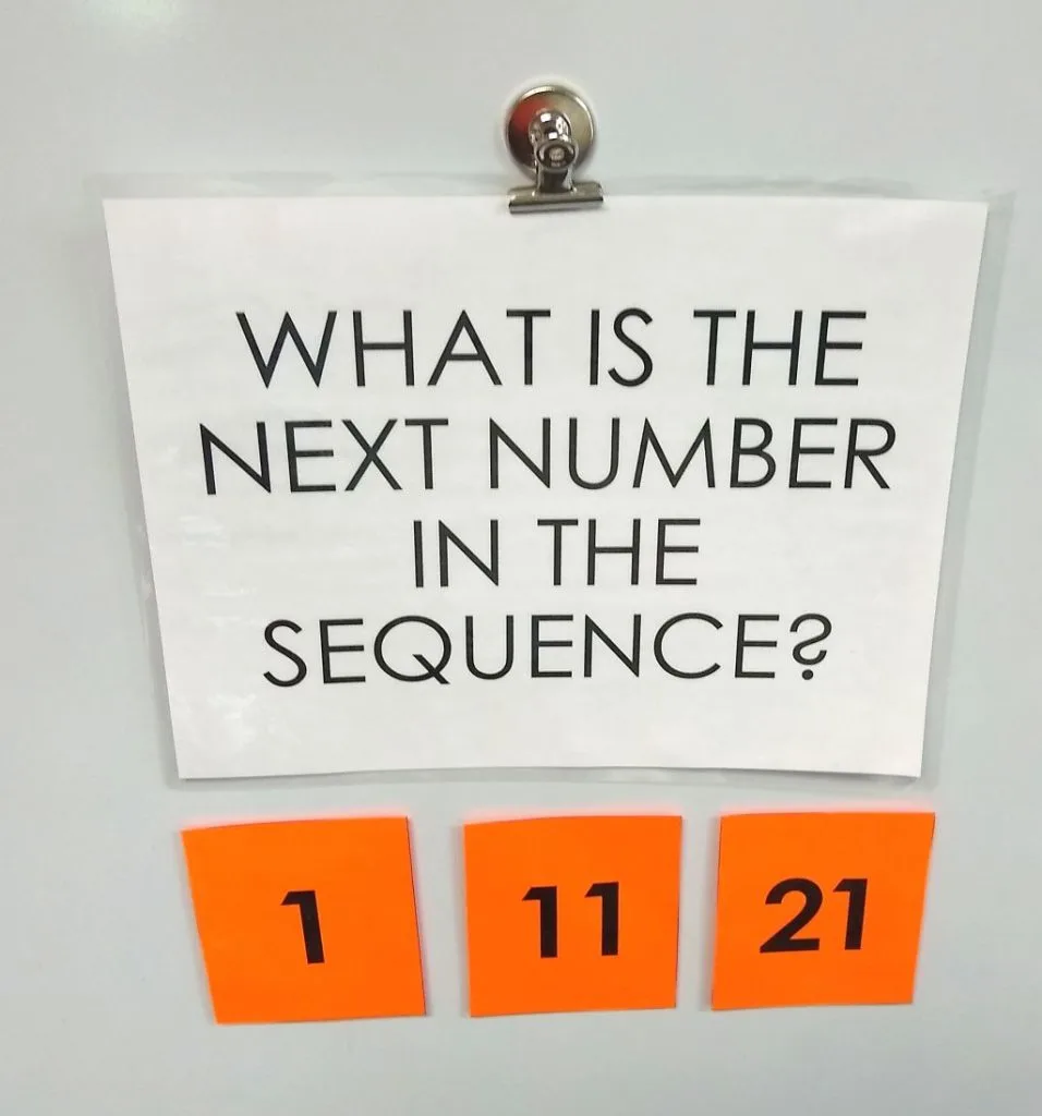 see and say sequence look and say sequence count and say sequence 1, 11, 21, 1211, 312211, 13112221, 