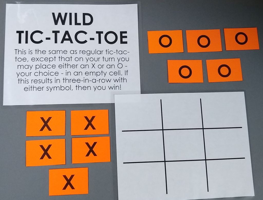 printable version of wild tic tac toe game. 