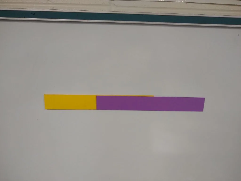 example of sticks overlapping in let's make squares activity. 