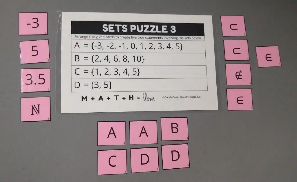 Set Notation Puzzles