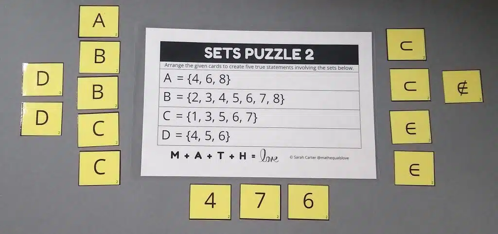 Set Notation Puzzles