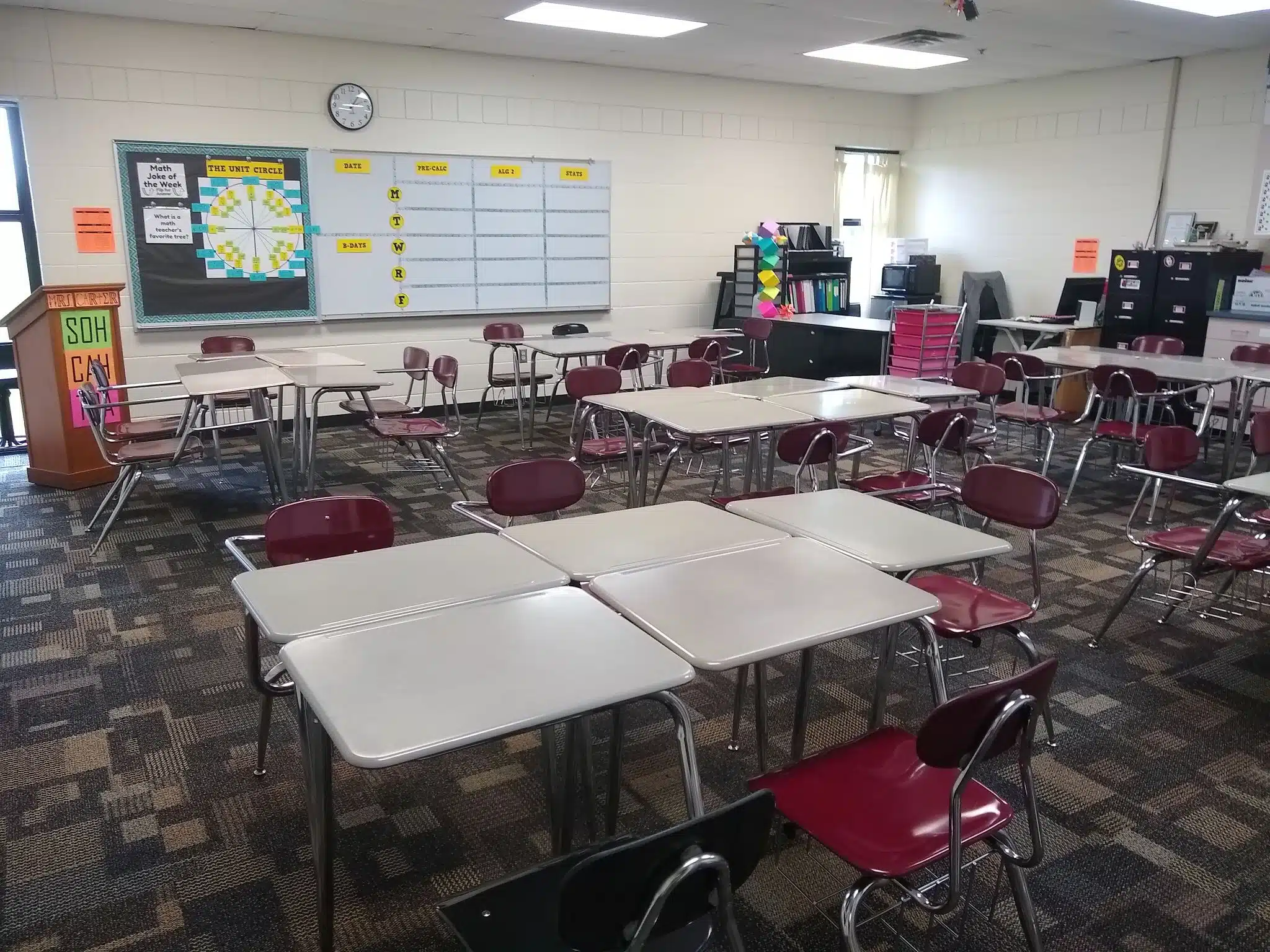 high school math classroom design