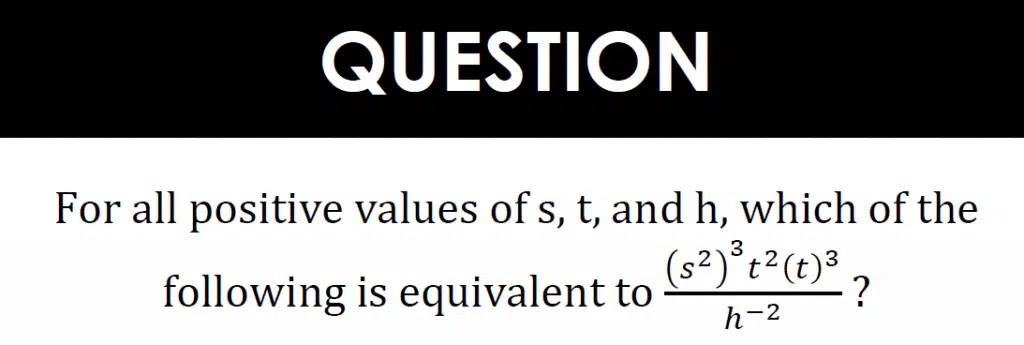 exponent rules review game act questions distractors