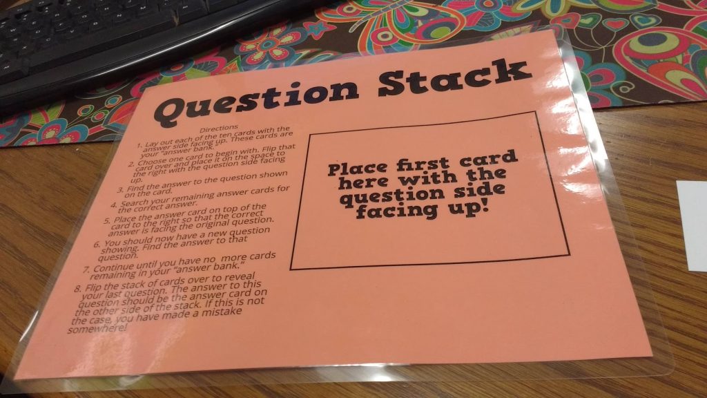 Order of Operations Question Stack Activity