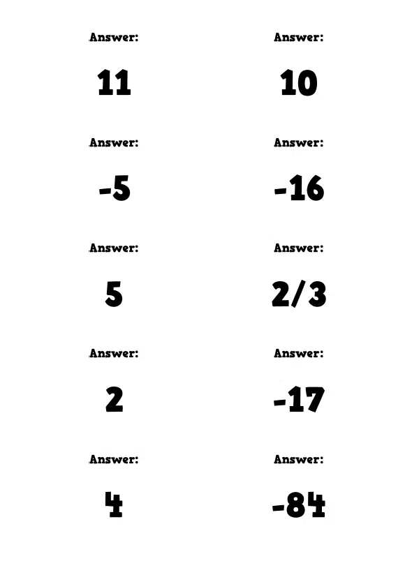 Order of Operations Question Stack Activity