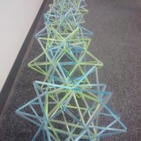 stellated icosahedrons made out of straws.