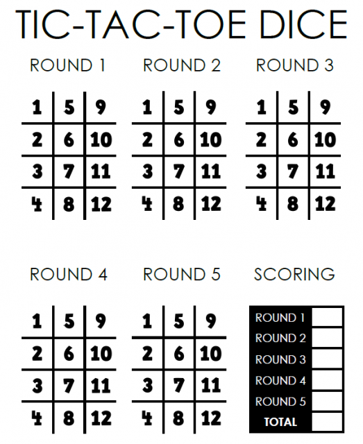 Tic Tac Toe Dice Game | Math = Love