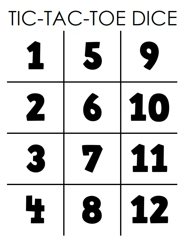 Scientific Notation Tic Tac Toe 5 x 5 Grid