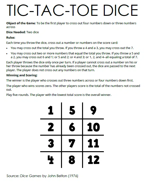 Scientific Notation Tic Tac Toe 5 x 5 Grid