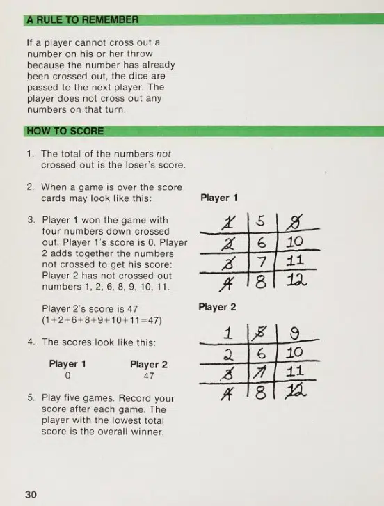 Tic Tac Toe Dice Game Instructions