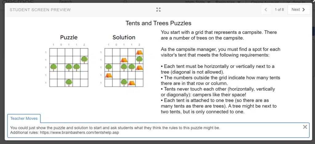 🕹️ Play Daily Trees and Tents Game: Free Online Grid Logic Puzzle Video  Game for Kids & Adults