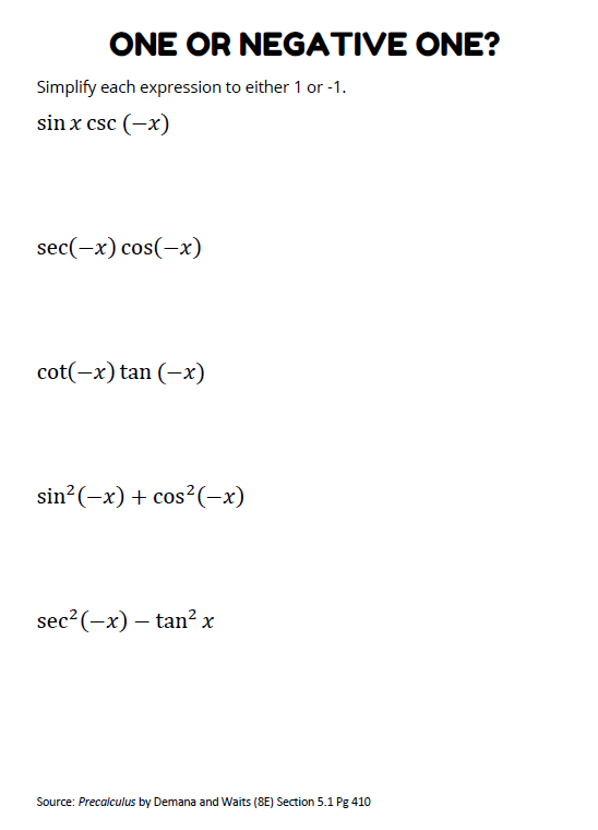 Trig Identities Cheat Sheet Free Printable Math Love