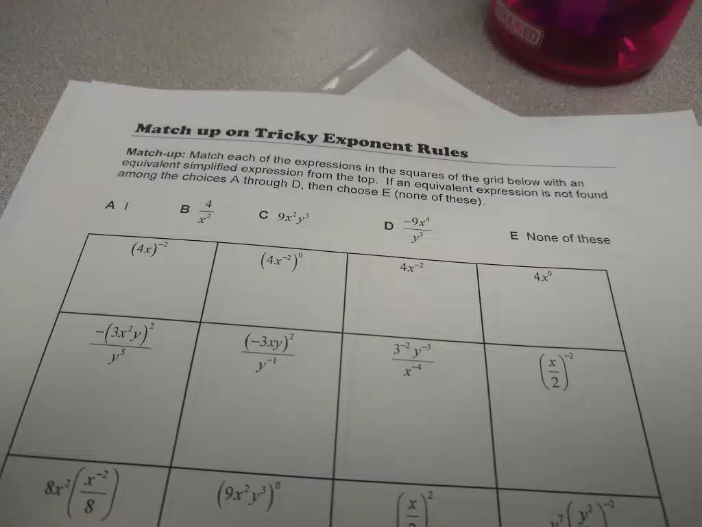 properties of exponents examples