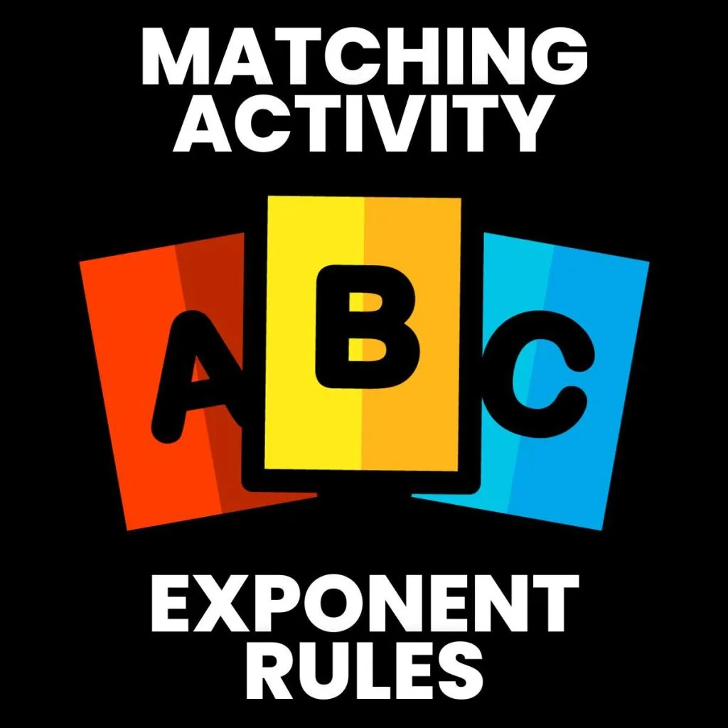 exponent rules match up activity