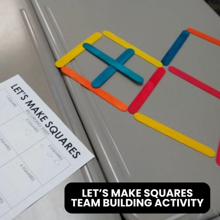 Let's Make Squares Team Building Activity for the First Day of School.
