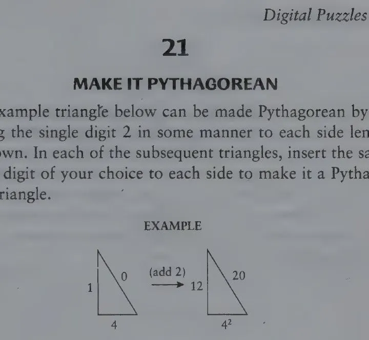 Make It Pythagorean Triple Puzzles.