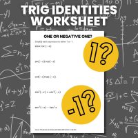 one or negative one trig identities worksheet