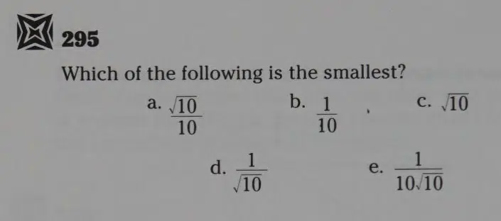 Radicals Task: Which is the Smallest? Terry stickels