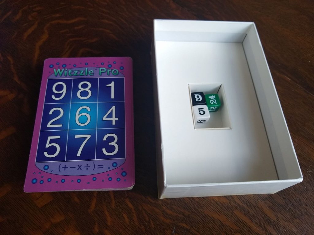 Witzzle Pro Math Game box contents