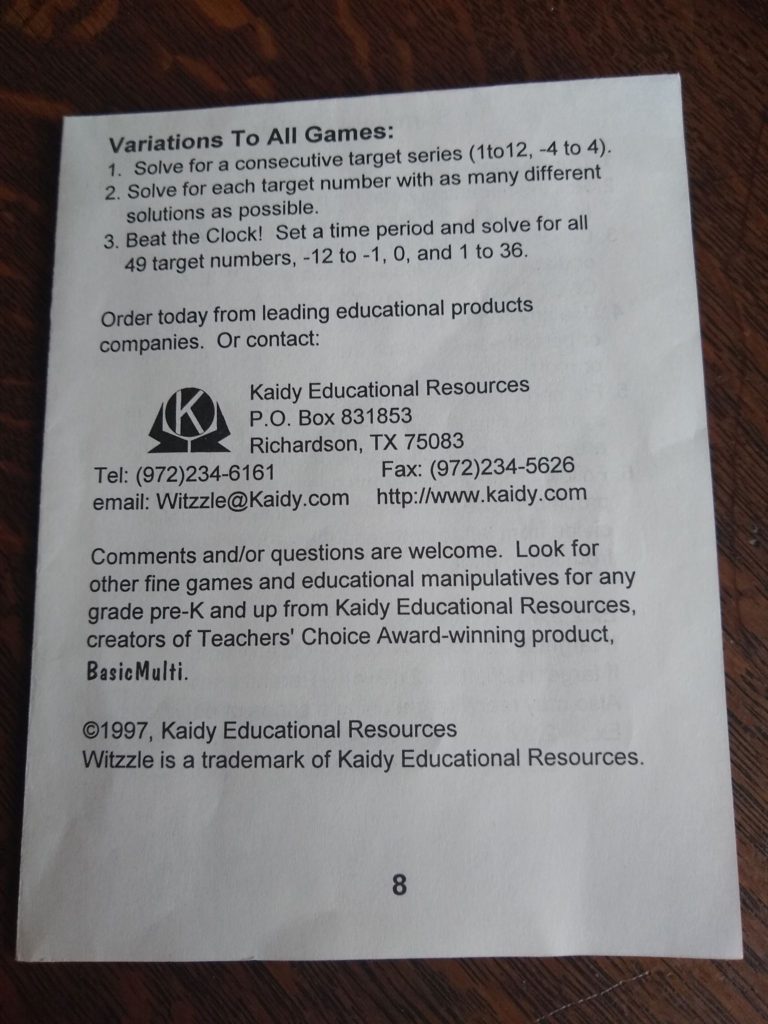 Witzzle Pro Math Game Math = Love