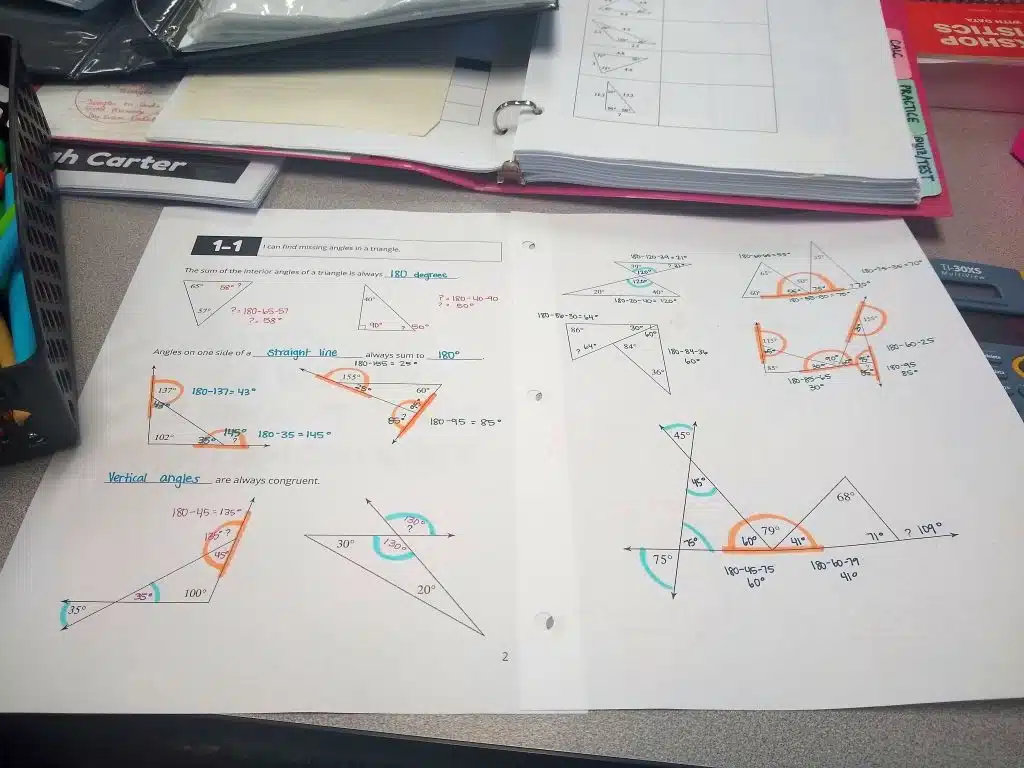 missing angles geometry notes