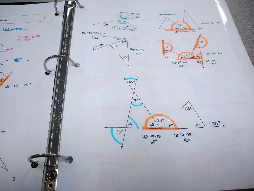 missing angles geometry notes