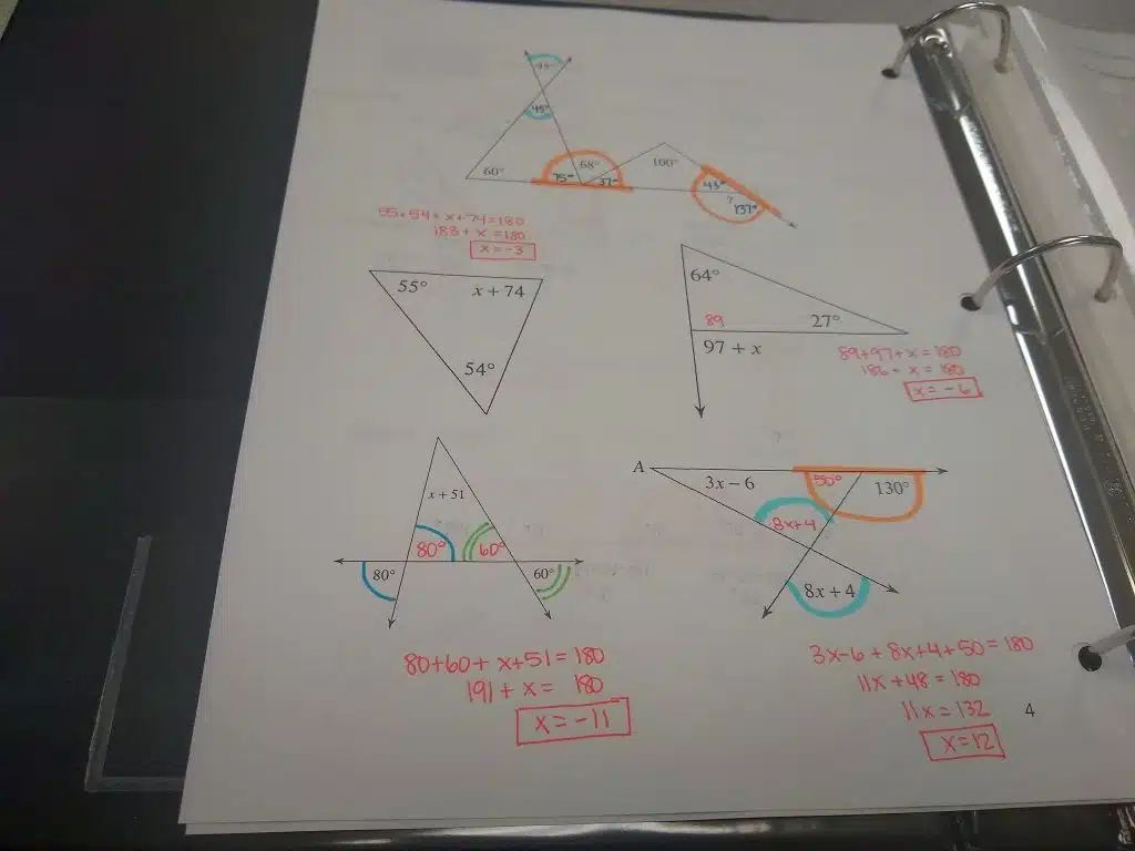 missing angles geometry notes