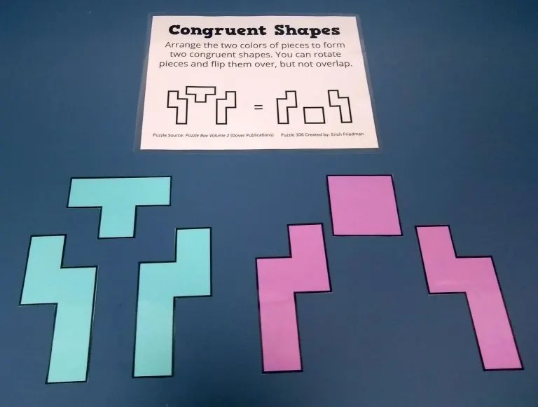 congruent shapes geometry puzzles 