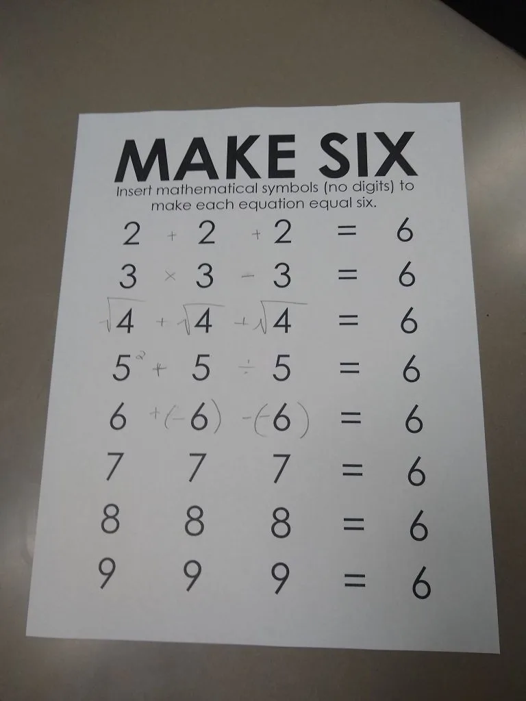 Make Six Puzzle - Number Challenge